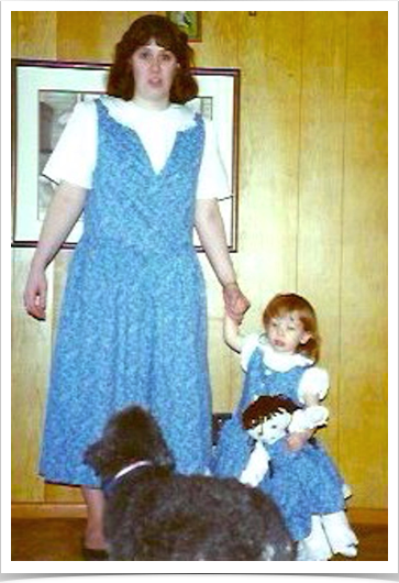 Matching Easter Dresses (Mom), 
Baby and Doll